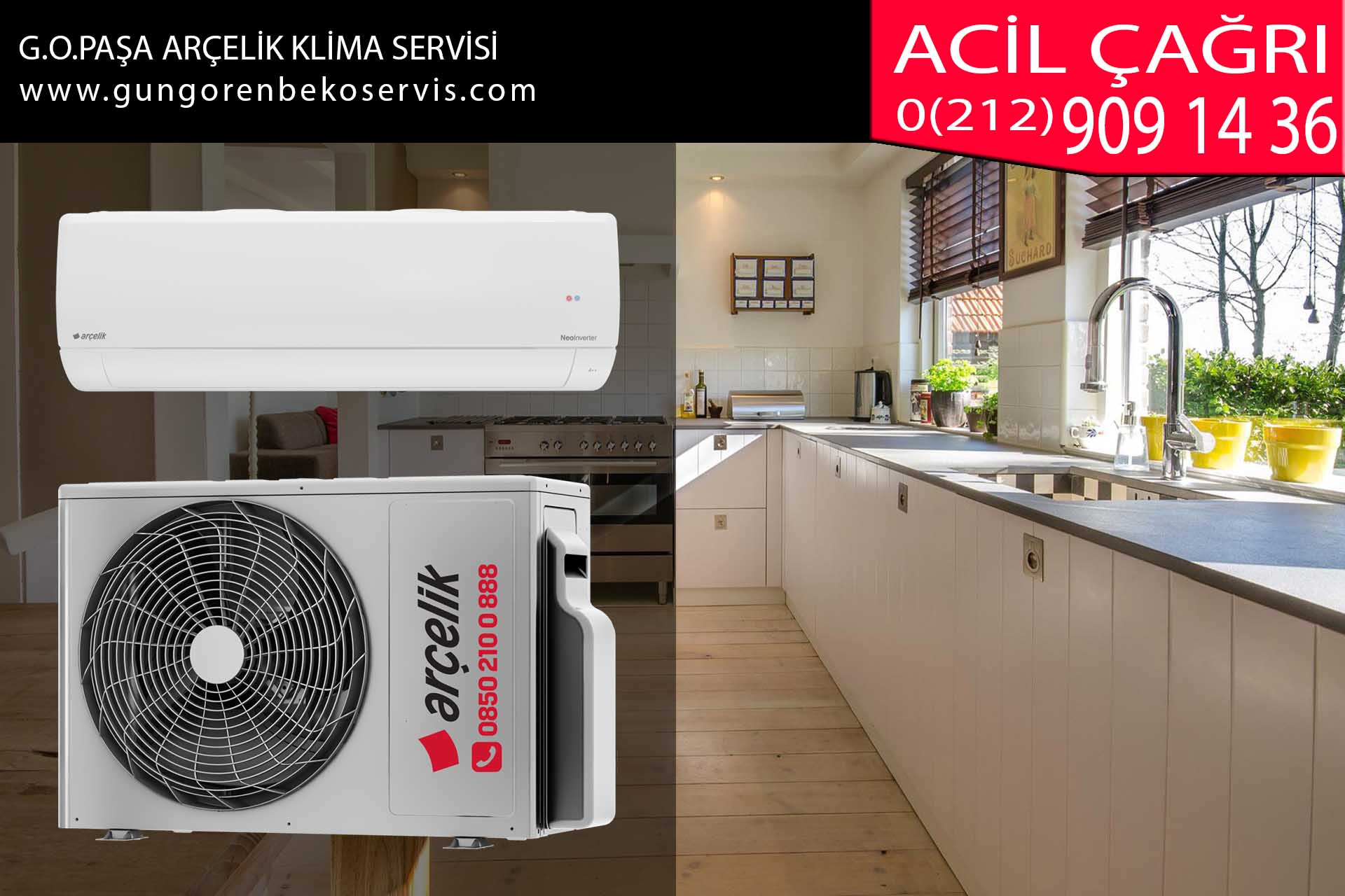 gaziosmanpaşa arçelik klima servisi